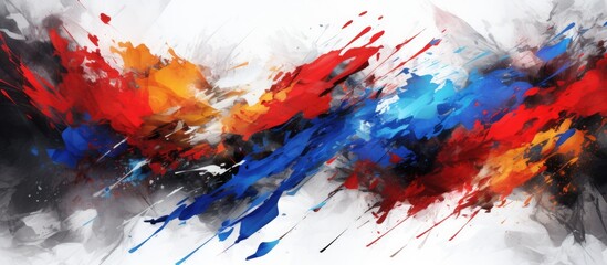 Abstract brush painted flag depiction of Russia