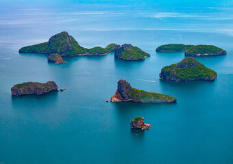 Sea, islands, Ang Thong National Park, high angle
