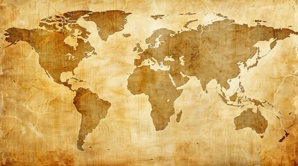 Vintage sepia map of the world background