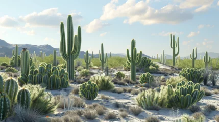 Foto op Canvas landscape of cactus in the desert  © ananda