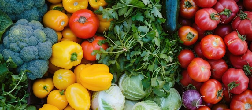 Assortment of organic produce.