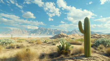 landscape of cactus in the desert 