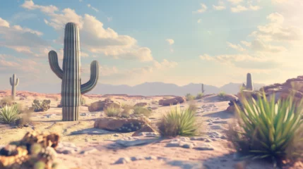 Küchenrückwand glas motiv landscape of cactus in the desert  © ananda