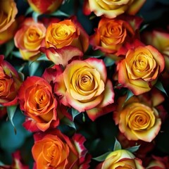 Beautiful bouquet of orange roses
