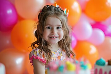 The Smiling Little Girl with a Birthday Cake, Fictional character created by Generative AI.