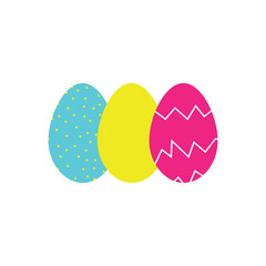 Easter eggs in bright colors. vector illustration decorated  egg design 