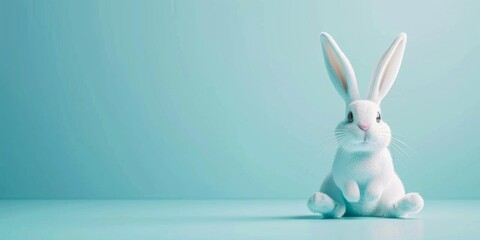 Easter Bunny on pastel background Generative AI