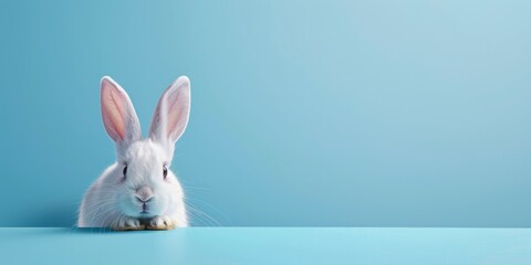 Fototapeta na wymiar Easter Bunny on pastel background Generative AI