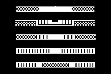 Sport racing stripes car stickers. modification body speed and drift vinyl decal for car bike and truck. Vector race car stickers isolated set minimalist