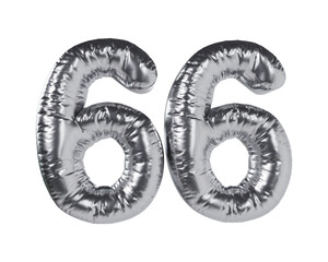 Number 66 Silver 3d illustration
