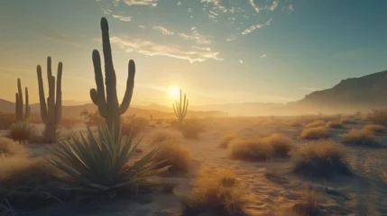 Foto op Aluminium landscape of cactus in the desert  © ananda