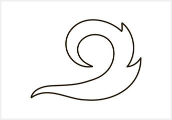 Doodle water wave clipart isolated. Hand drawn art. Sketch Vector stock illustration. EPS 10