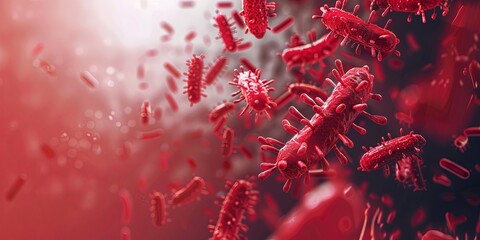 viruses bacteria under a microscope Generative AI