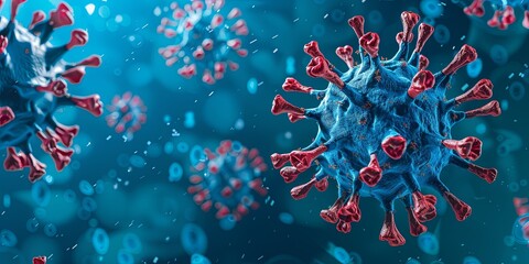 viruses bacteria under a microscope Generative AI