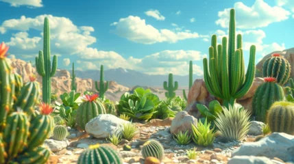 Foto auf Leinwand landscape of cactus in the desert  © ananda