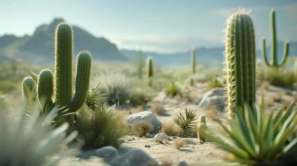 Fototapeten landscape of cactus in the desert  © ananda