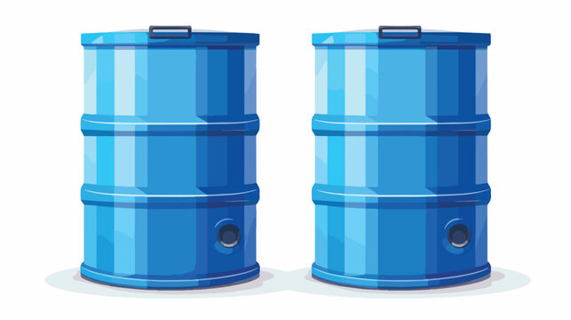 Plastic Storage Drums Blue Barrels.