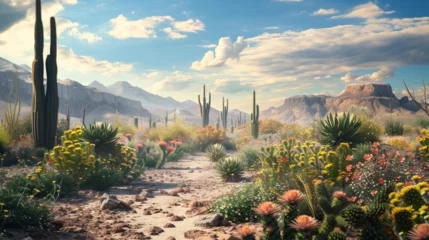 Muurstickers landscape of cactus in the desert  © ananda
