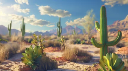 Fototapete landscape of cactus in the desert  © ananda