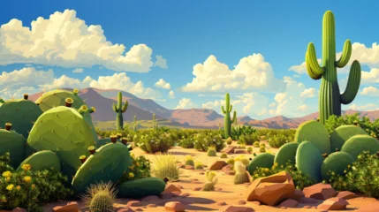 Foto auf Acrylglas landscape of cactus in the desert  © ananda