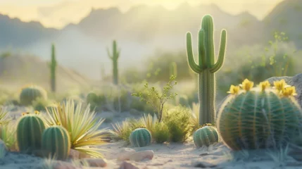 Deurstickers landscape of cactus in the desert  © ananda
