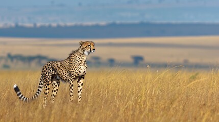 Cheetah on the plains of the masai mara.