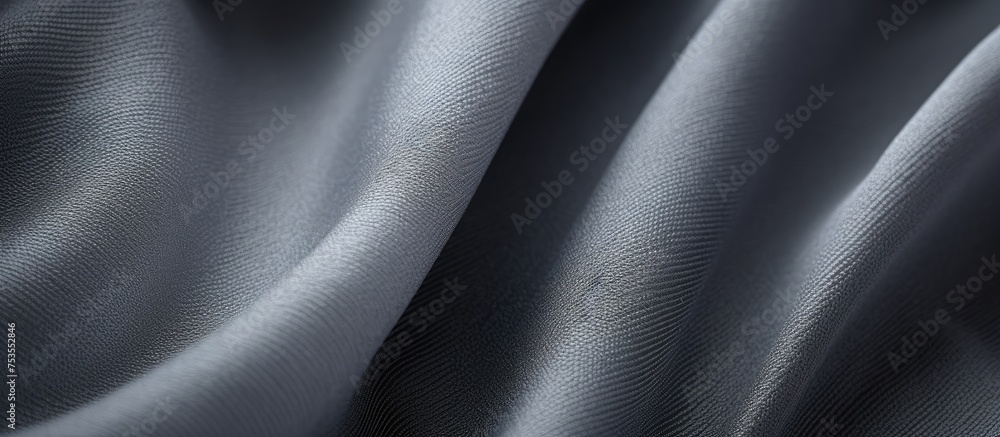 Poster closeup of a gray fabric texture or abstract background with a shallow depth of field