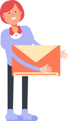 Woman Character Holding Mail
