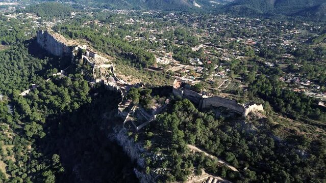 Aerial view of Jativa Castle in Valencia