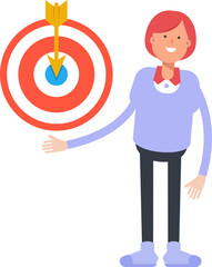 Woman Character Holding Dart
