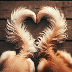 Generative AI, dogs tails in heart shape