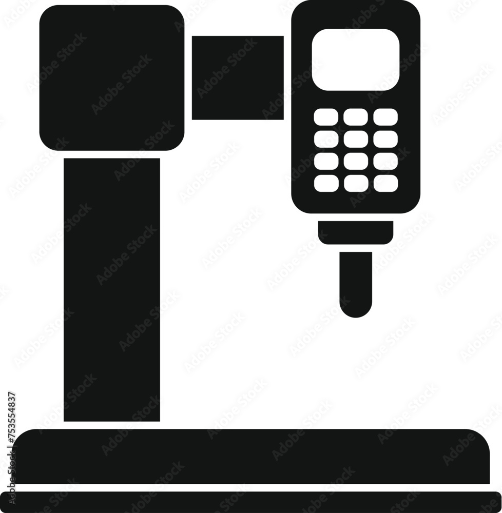 Poster digital cnc machinery icon simple vector. lathe steel. computer design