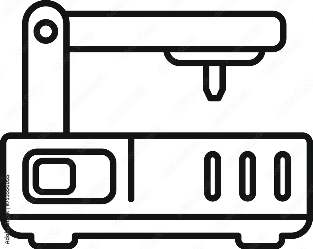Poster mill cnc machine icon outline vector. beam equipment. lathe calibration
