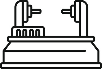 Controller cnc machine icon outline vector. Control production. Gear manufacture