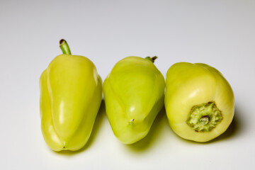 Bell peppers on a white table