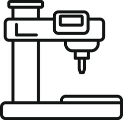 Laser cnc machine icon outline vector. Calibration metal work. Equipment design