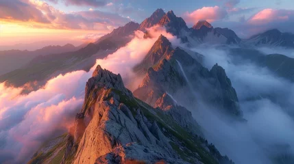 Foto op Plexiglas Tatra Sunset over Tatra Mountains