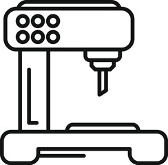 Steel cnc machine icon outline vector. Complex control. Numerical flash production