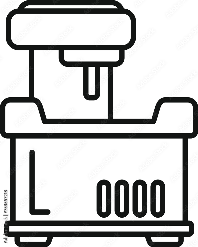 Poster numerical cnc machine icon outline vector. tool industry. beam laser control