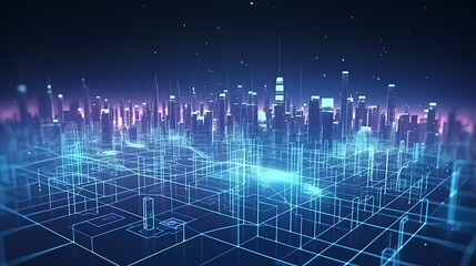 Fototapeta premium Global business, internet network connection, internet of things, smart city concept