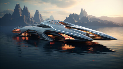 Futuristic catamaran