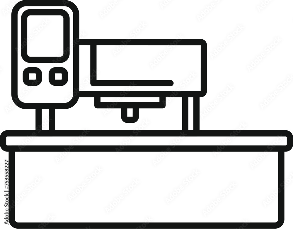 Poster energy label cnc machine icon outline vector. flash computer numerical. label complex