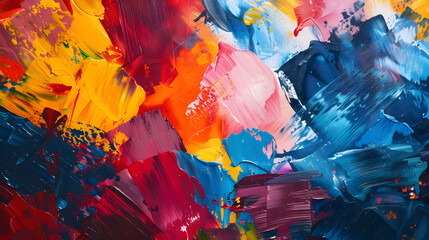 Abstract Expressionism with Bold Colorful Strokes