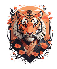 Majestic Tiger Among Blooms Encounter