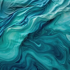 Obraz premium The artwork shows an abstract serene flow of teal, ideal for conveying calm and creativity in design spaces or as a backdrop, with ample space for text.