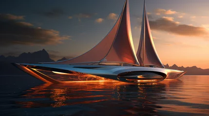 Foto op Plexiglas Futuristic sailboat © Cedar