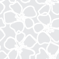 Monochrome Abstract Floral Seamless Pattern Design