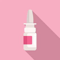 Potion dropper icon flat vector. Nose spray bottle. Medical allergy vitamin