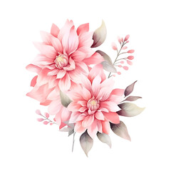 Pink watercolor flowers,png