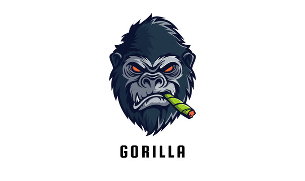 Angry gorilla logo, gaming logo